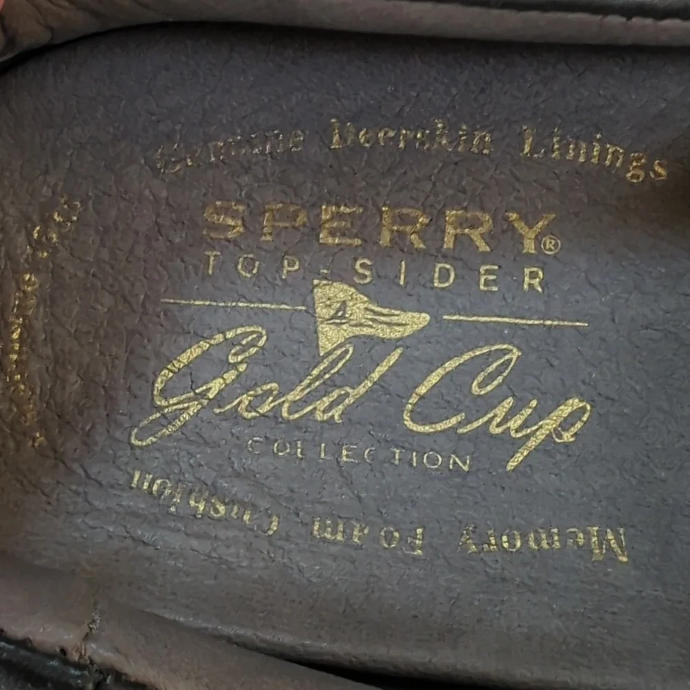 Sperry topsiders, Gold Cup, black slip-on loafer /driving moc. Sz 10